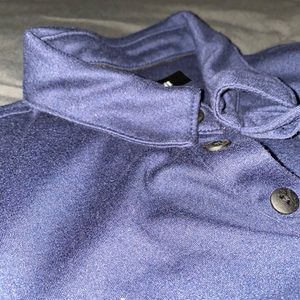 Alfani Navy Blue Stretch Collared T Size Small